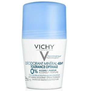 דאודורנט סטיק ווישי מינרלי לתחושת רעננות Vichy 48H Mineral Deodorant Roll-On 50ml