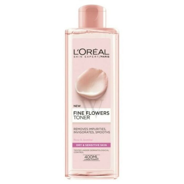 לוריאל מי פנים עם ורדים לעור יבש ורגיש 400 מל LOreal Fine Flowers Cleansing Toner 400ml