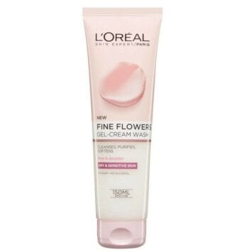 לוריאל גל קרם לניקוי פנים לעור יבש ועדין 150 מל Loreal Fine Flowers Gel Cream Wash 150ml