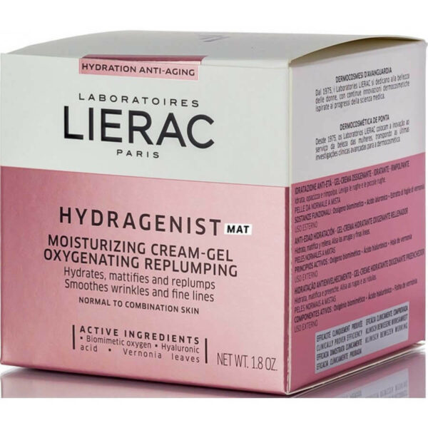 ליראק קרם ג'ל לחות לפנים למראה מאט 50מ"ל Lierac Hydragenist Mat Gel-Creme Hydratant Oxygenant 50 ml