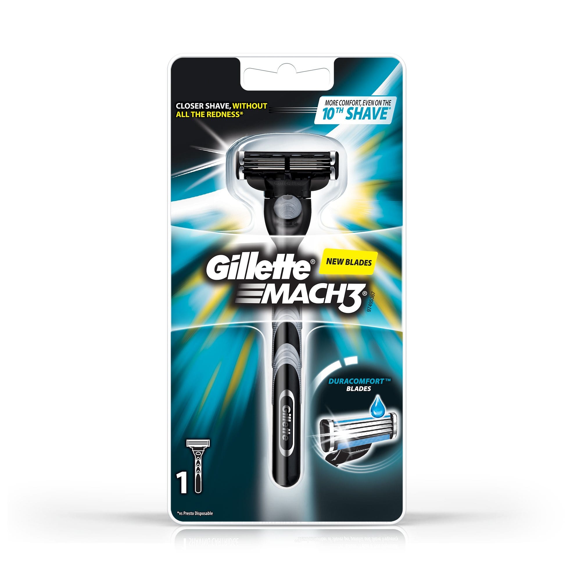 גילט מאך 3 סכין גילוח בודד Gillette Mach3 New Blade Razor - 1 Count
