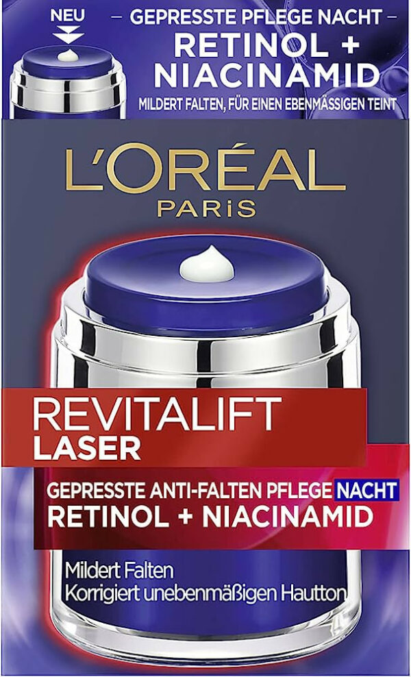 לוריאל קרם לילה רויטליפט לייזר רטינול 50מ"ל LOREAL REVITALIFT LASER RETINOL 50ML