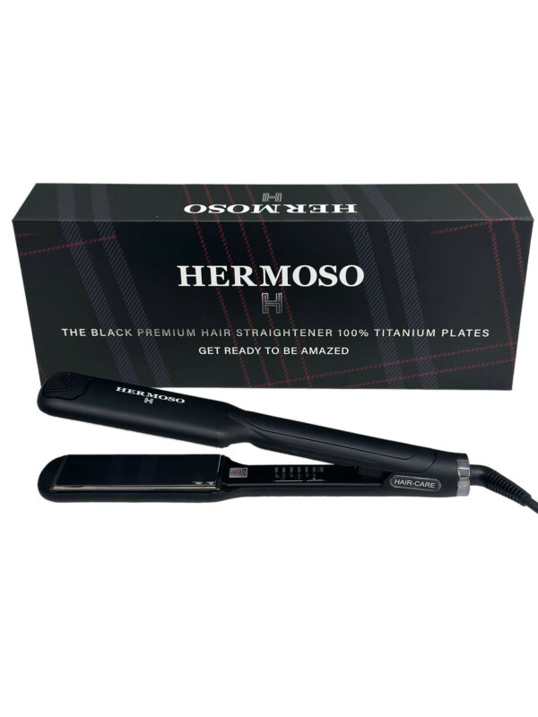 הרמוסו מחליק טיטנים פלטות רחבות HERMOSO BLACK PREMIUM HAIR STRAIGHTENER TITANIUM PLATES