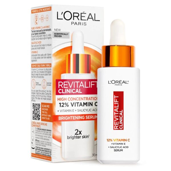 לוריאל רויטליפט קליניקל סרום ויטמין סי 30 מ"ל LOREAL REVITALIFT CLINICAL SERUM VITAMIN C 30ML