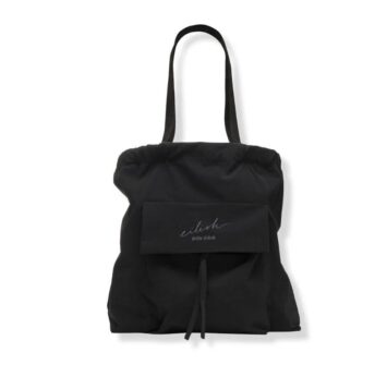 בילי אייליש תיק צד שחור עם כיס חיצוני Billie Eilish Recycled Pull Top Tote Shoulder Bag Blac