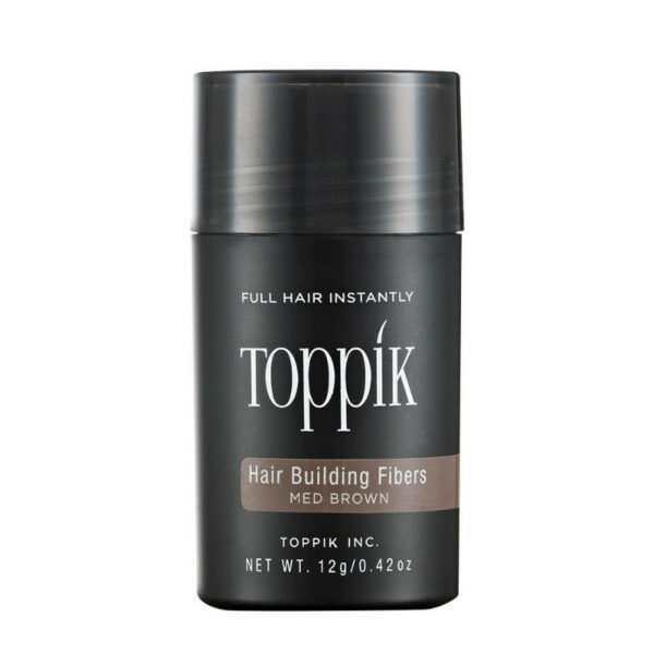 טופיק אבקה למילוי השיער צבע חום בינוני 12גרם Toppik Hair Building Medium Brown Fibers 12G