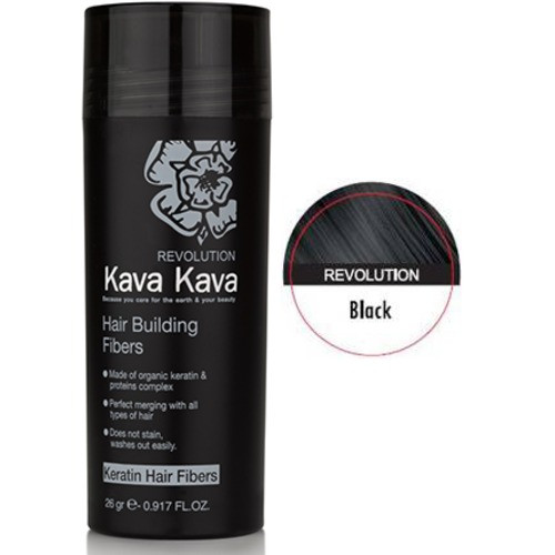 קווה קווה אבקה סיבי שיער בצבע שחור 26גרם KAVA KAVA HAIR BUILDING FIBERS BLACK 26G