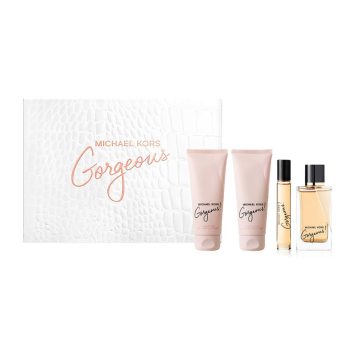 מייקל קורס גורגס סט לאישה קרם גוף 100 מל + גל רחצה 100 מל + 100 מל + 10 מל אדפ - MICHAEL KORS GORGEOUS SET EDP 100ML
