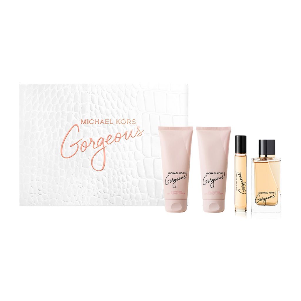 מייקל קורס גורגס סט לאישה קרם גוף 100 מל + גל רחצה 100 מל + 100 מל + 10 מל אדפ - MICHAEL KORS GORGEOUS SET EDP 100ML