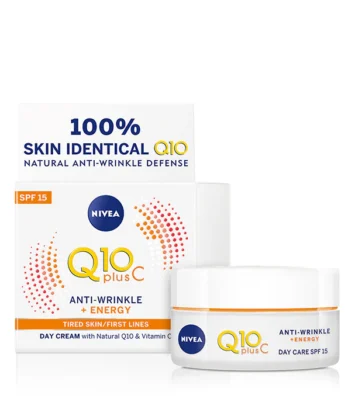 ניואה Q10 אנרג'י קרם יום נגד קמטים 50 מ"ל Nivea Q10 Energy Vitamin C Day Cream SPF 15 50ml