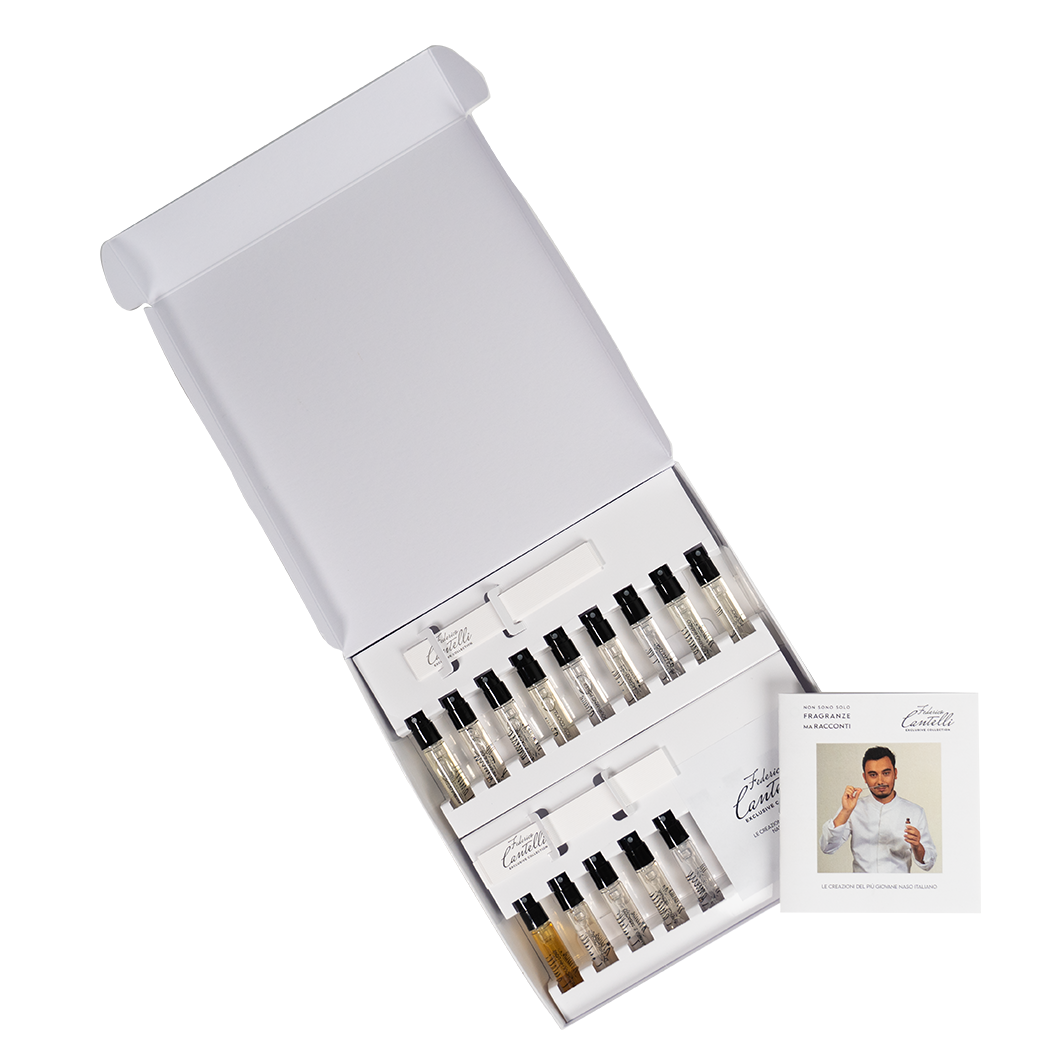 פדריקו קנטלי דיסקברי סט 12 יח בגודל 2 מל של סדרת האו דה פרפיום **המארז לא מכיל דוגמיות של בשמי האקסטרט דה פרפיום הצבעוניים** F. CANTELLI “DISCOVERY SET COMPLETO – תמונה 4