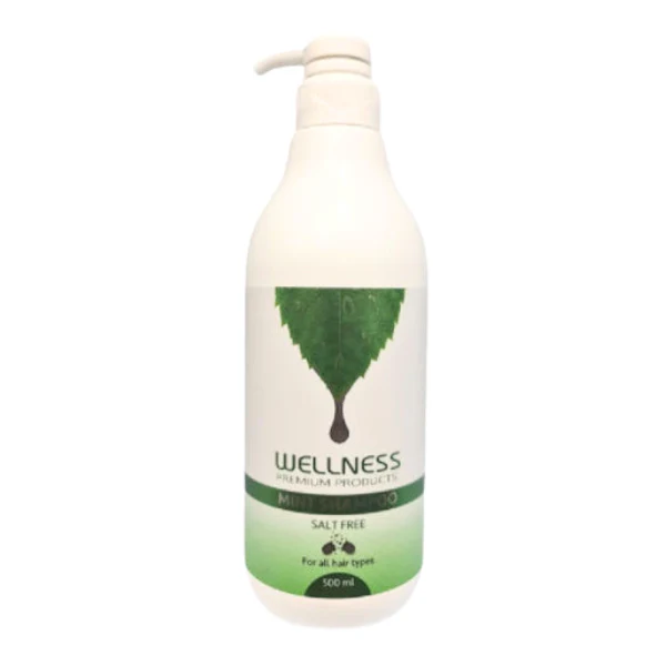 וולנס שמפו מנטה טיפולי ומרענן לכל סוגי השיער 1000 מ"ל WELLNESS HAIR SHAMPOO 1000ML