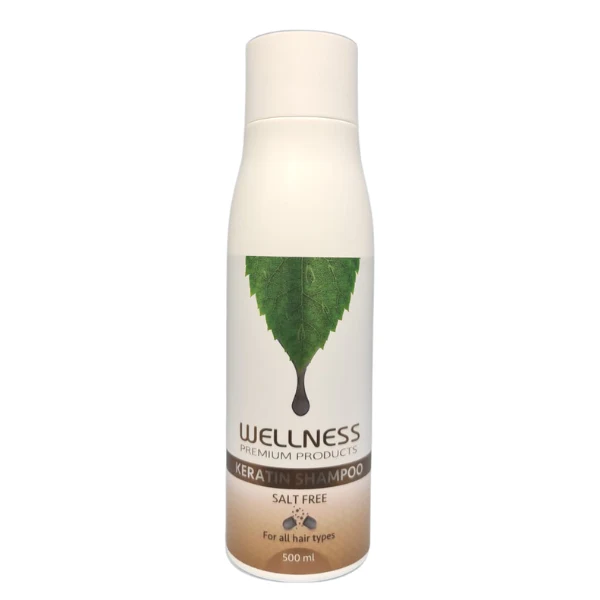 וולנס שמפו קראטין ללא מלח לכל סוגי ההחלקות 500 מ"ל WELLNESS HAIR SHAMPOO 500 ML